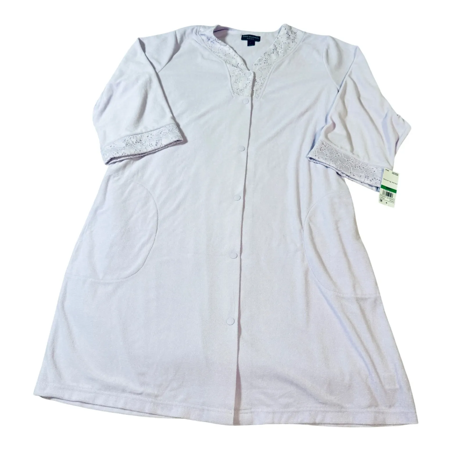 NWT‎ Miss Elaine Size Large Lavender Purple TERRY SHORT ROBE Cozy Comfort Gift - Image 3
