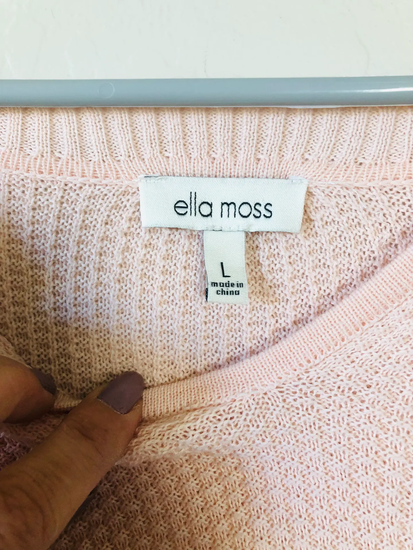 Ella Moss Tina drop shoulder puff sleeve sweater pink large   Measurements  19” pit to pit  22” length - Image 7