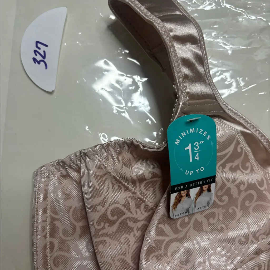 Bali Minimizer Bra Size 42DDD Satin Tracin Underwire Bustline Slimmer New Nude - Image 4