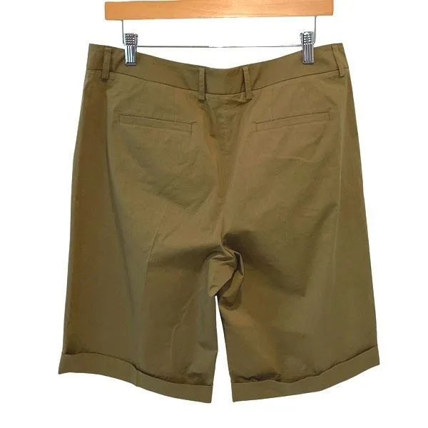 QL2 Women’s Bermuda Shorts Clementine Sveva 29 Army NWT Italy Size‎ 48 US 12 Brown - Image 3