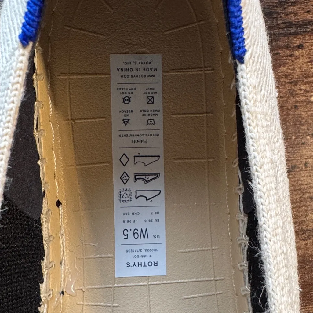 NWOB Rothy's The Espadrille Boardwalk flats in beige/ivory and black Size 9.5 - Image 7