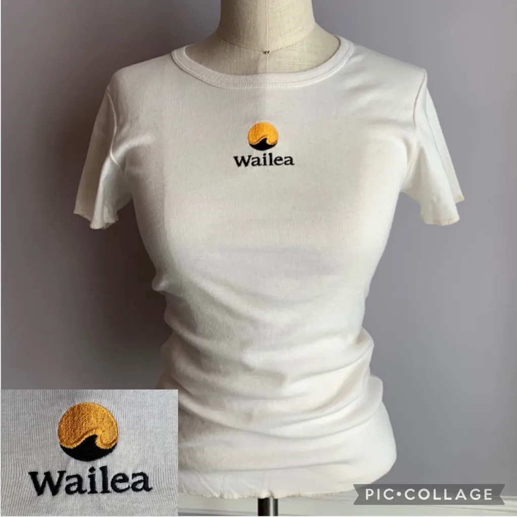 Wailea embroidered white all cotton baby T - Image 2