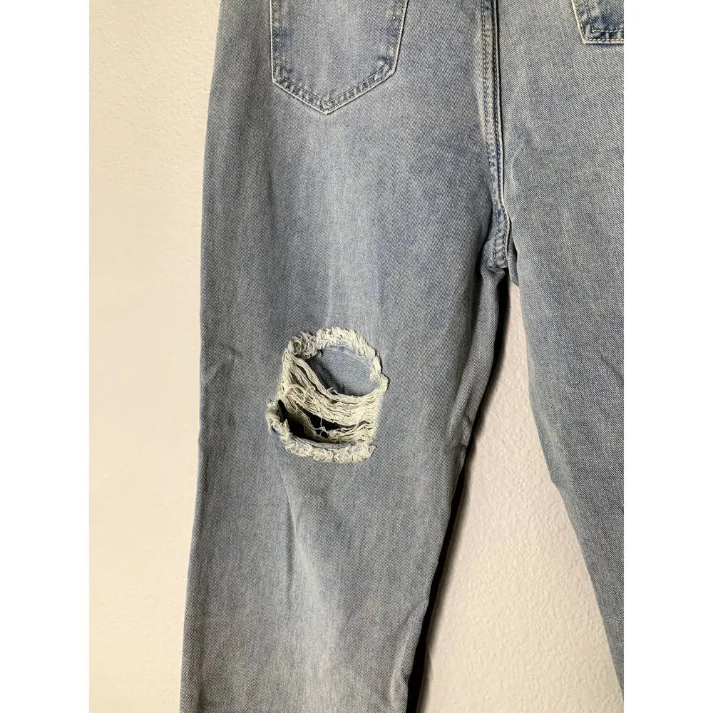 NWT Saint Genies High Rise Straight Leg Light Wash Distressed Jeans Womens Sz 6 - Image 7