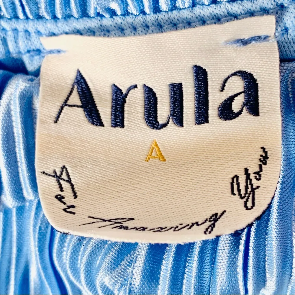 ARULA Blue Pleated Jumpsuit with Adjustable Straps - Image 7