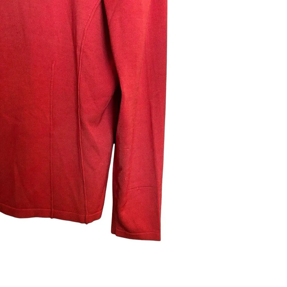 Doncaster Sweater Womens XL Orange Silk Blend Turtleneck Pullover Stretch - Image 5