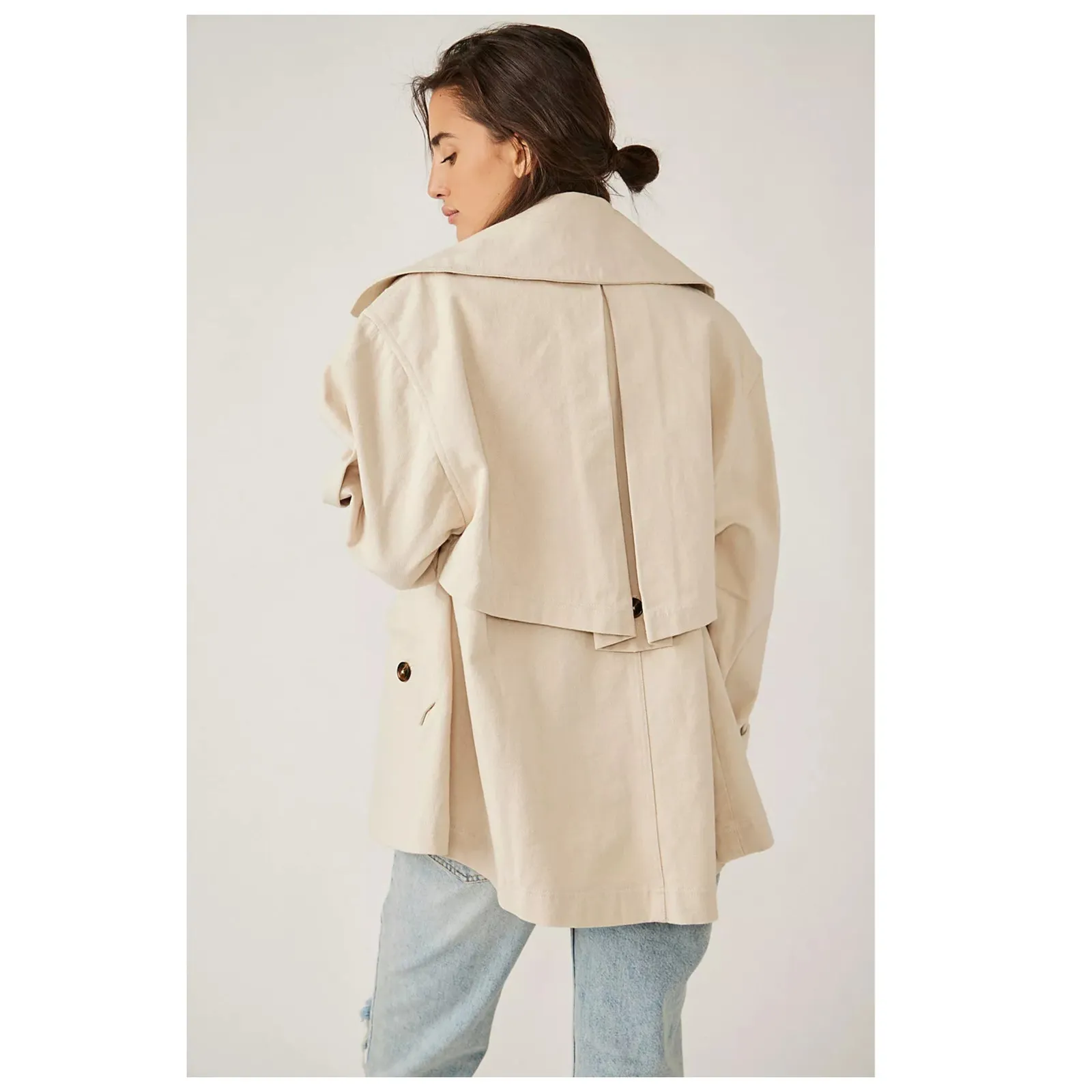 Free People Highlands Oversized Swing Peacoat Size Small - Image 5