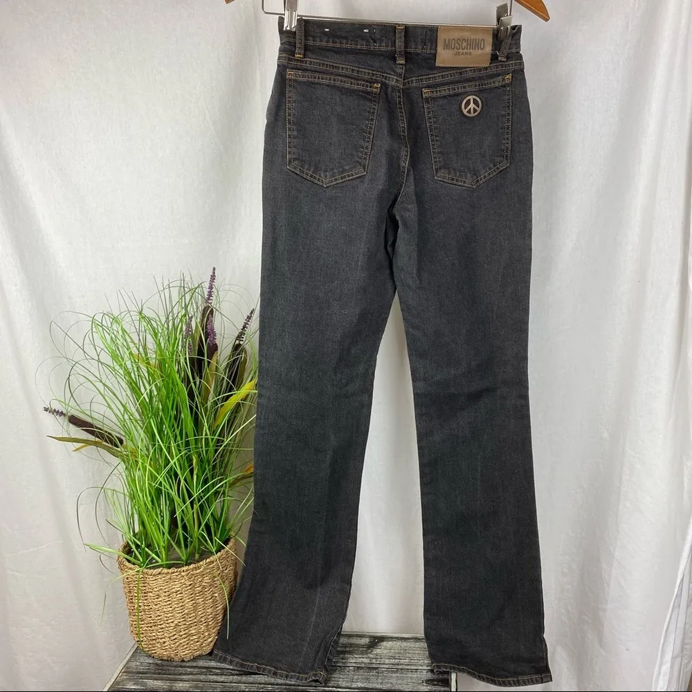 Moschino Black Donna Mid Rise Boot Cut Denim Jeans 27 - Image 2