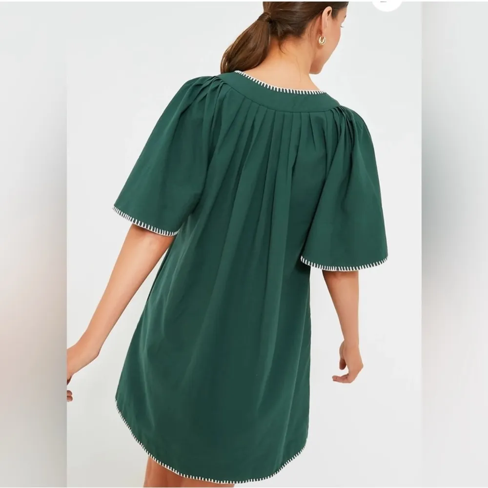 Tuckernuck Pomander Place Green Stitch Finley Flutter Sleeve Dress Large - Image 13
