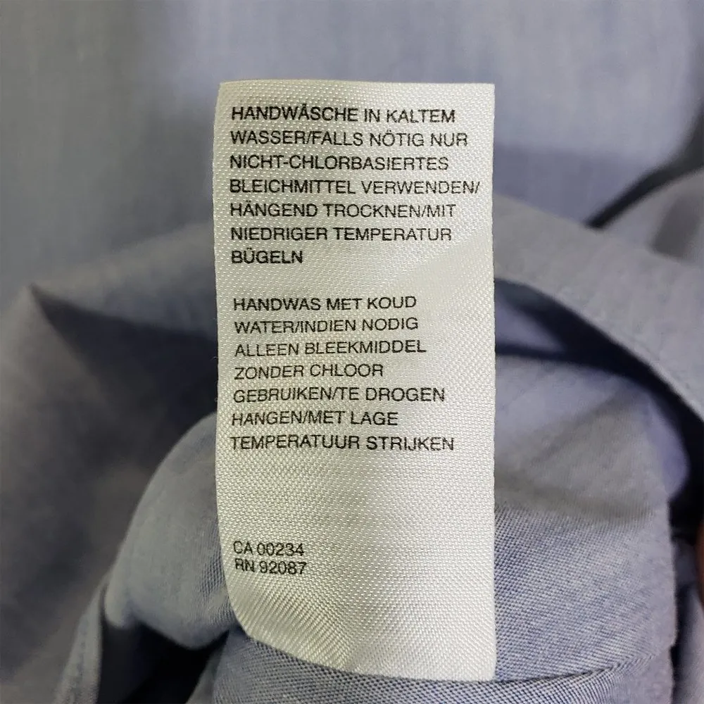 SAKS 5TH AVENUE Small Blue Cold Shoulder, Split Back, Round Neckline Top - Image 9