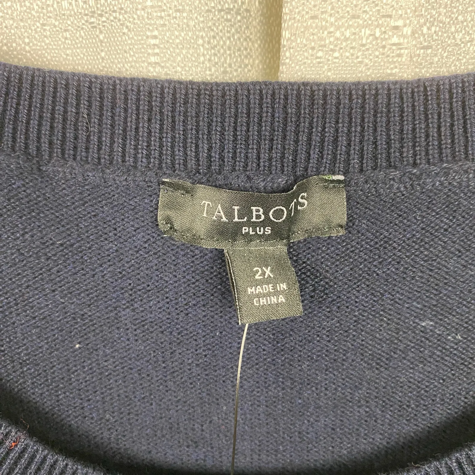 Talbots Dark Navy Blue Holiday Tree&Snowflake Crewneck Sweater Sz.2X NWT - Image 6