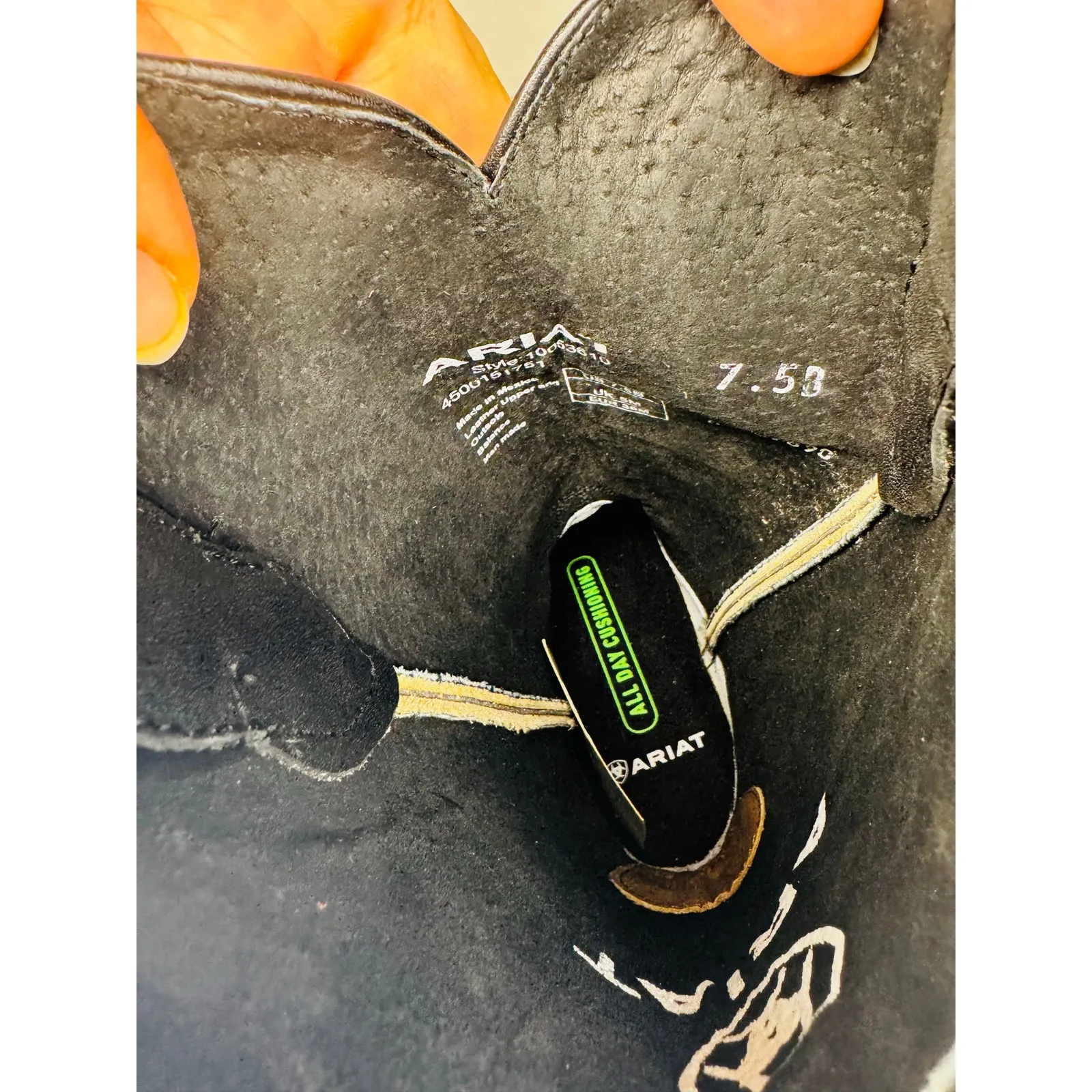 Ariat Futurity Flash Western Boots Midnight Black Rose Gold Cowgirl Rodeo 7.5 B - Image 6