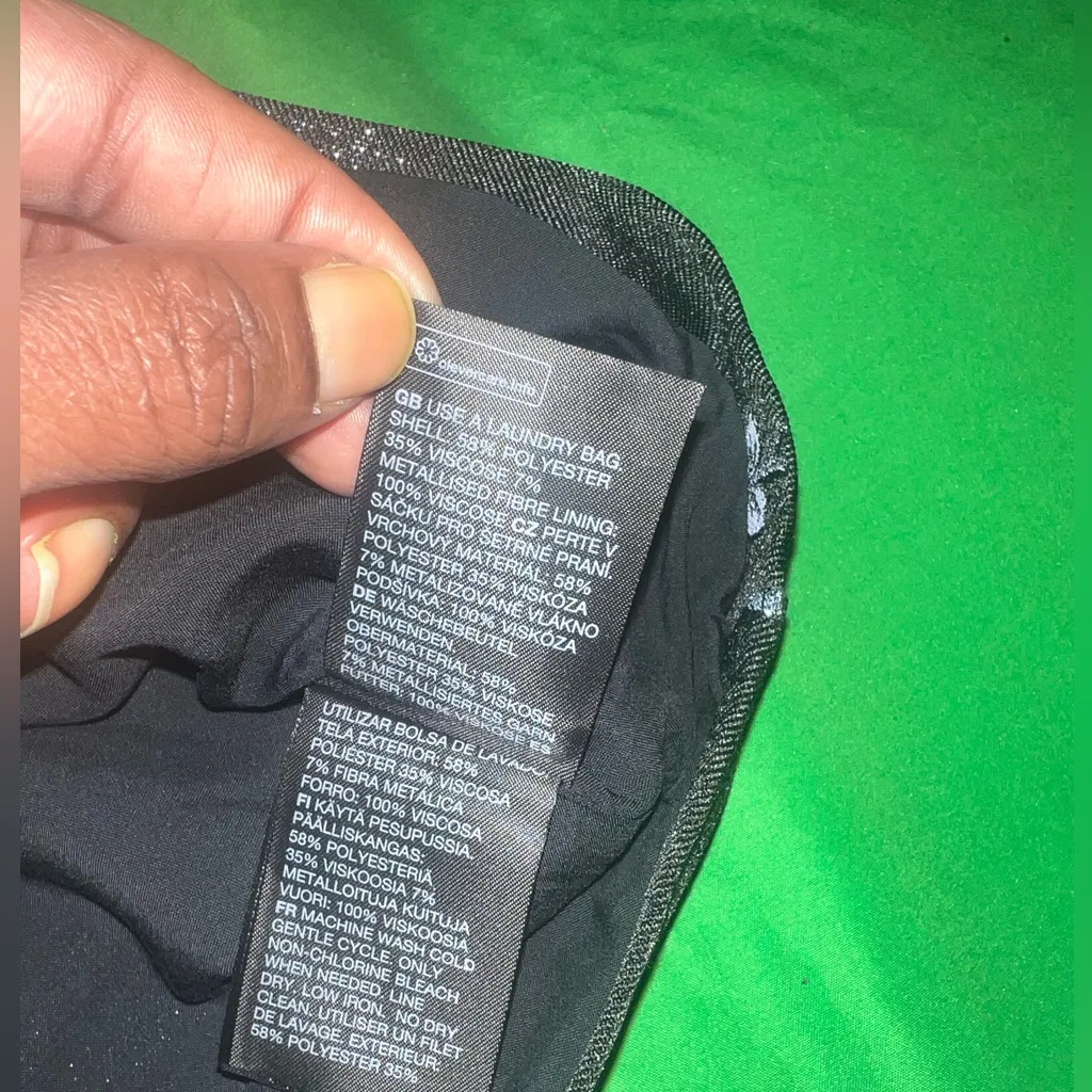 & Other Stories Black and Silver Bow Detail Metallic Jacquard Shift Mini Dress 4 - Image 10