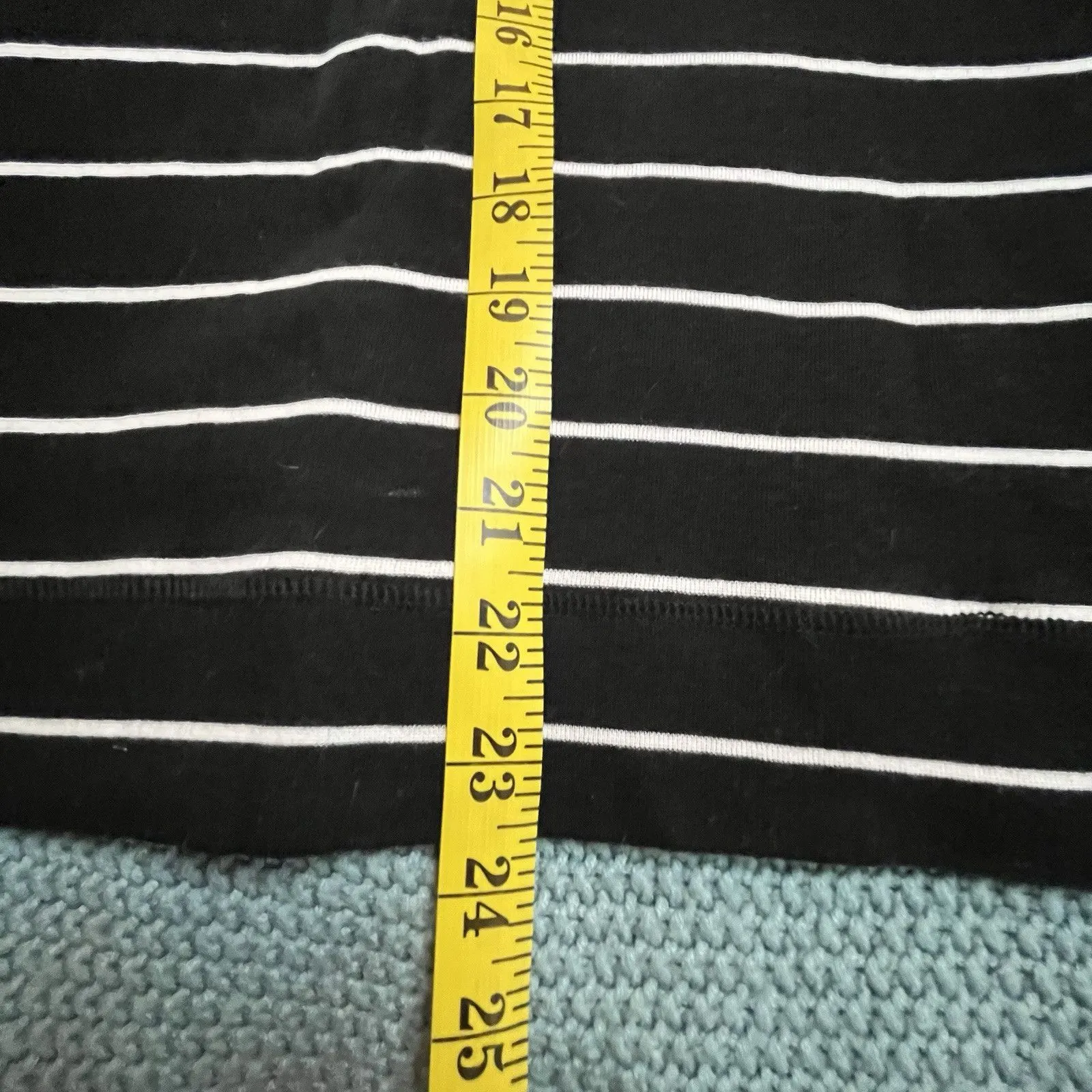 Lauren Ralph Lauren Striped Boatneck Top Womens Small Black & White 3/4 Sleeves - Image 2