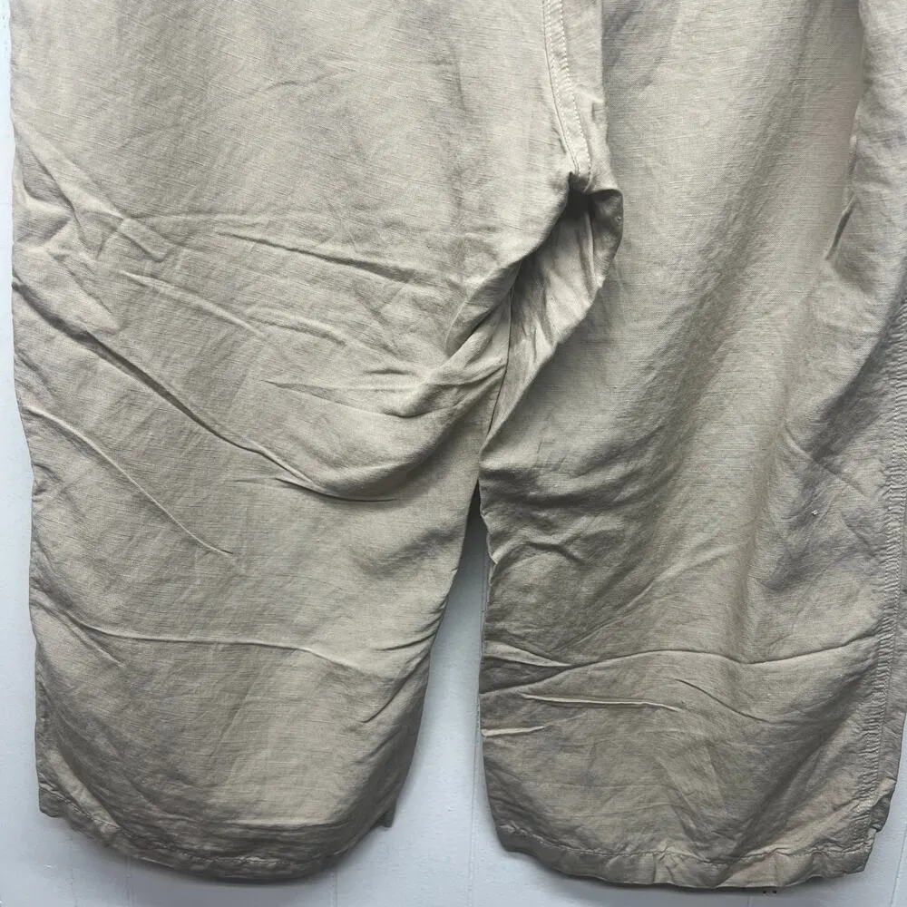 Jovie Linen Blend Beige Capri Women's Pants Size XXL Breathable Lightweight - Image 7