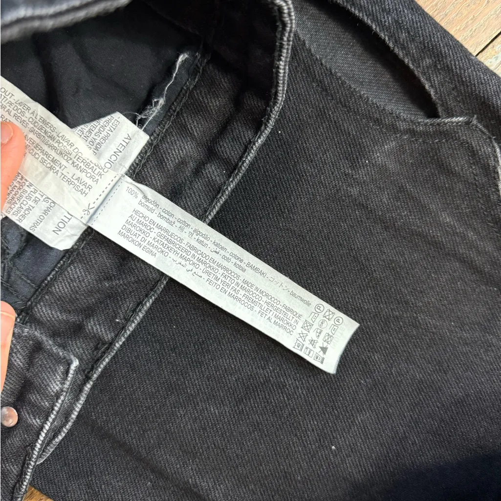 Zara Black Straight Leg Sexy Cutout Viral Jeans 100% Cotton Sz 12 🧡🍄 - Image 10