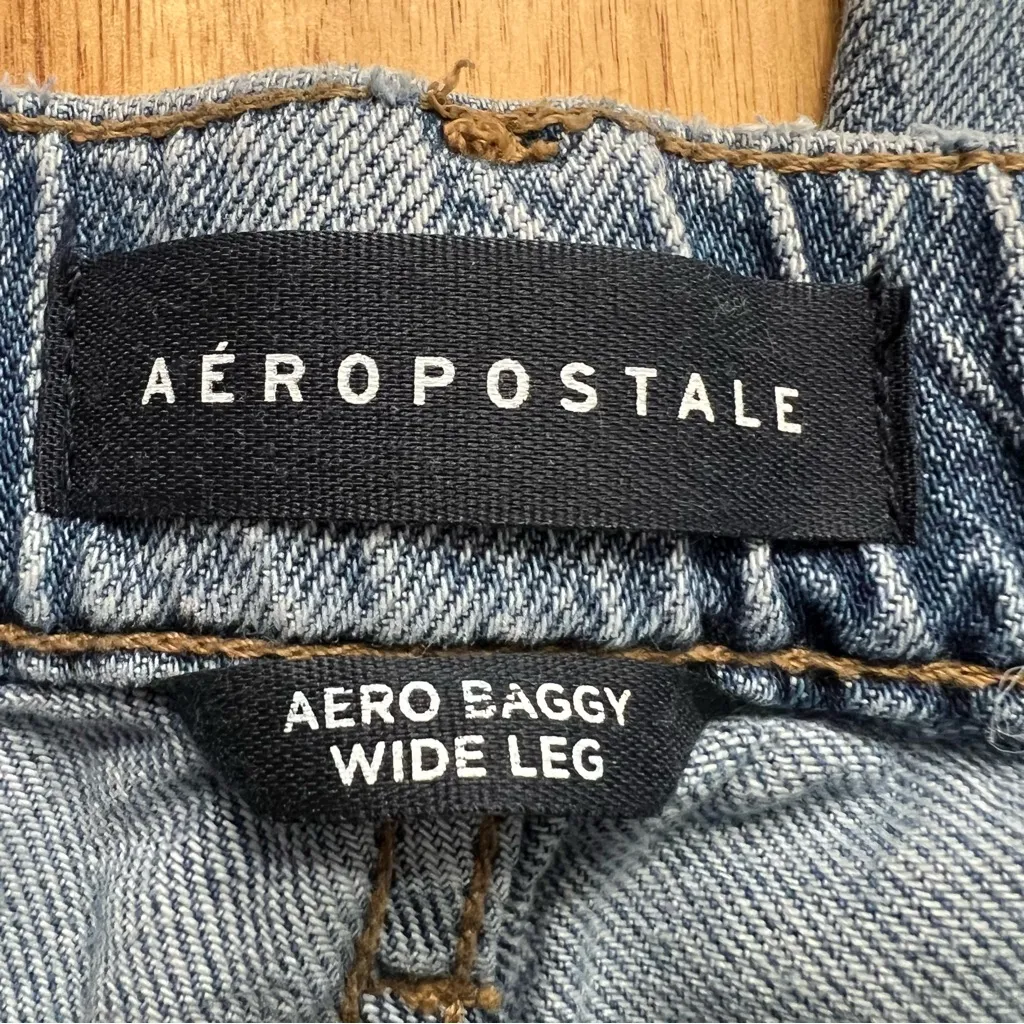 Aeropostale Aero Baggy Wide Leg Jeans XS Regular 27” Inseam - Image 3