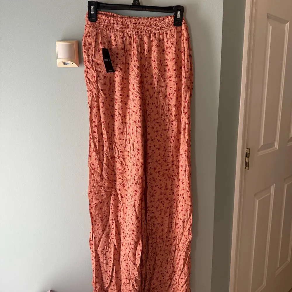 Floral Orange Flowy Pants - Image 4