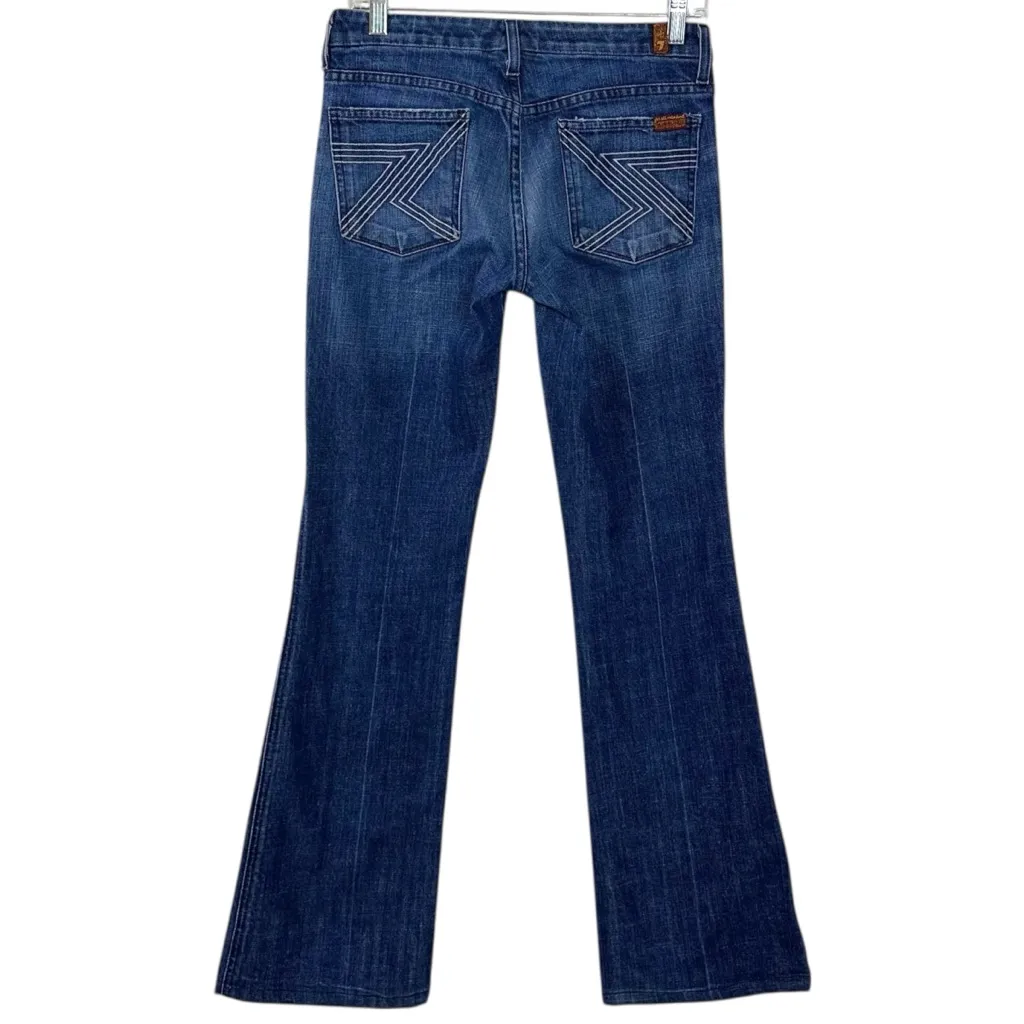 Vintage Y2K 7 For All Mankind Flynt Flare Boot Cut Jeans Size 27 Dojo Low Rise - Image 2