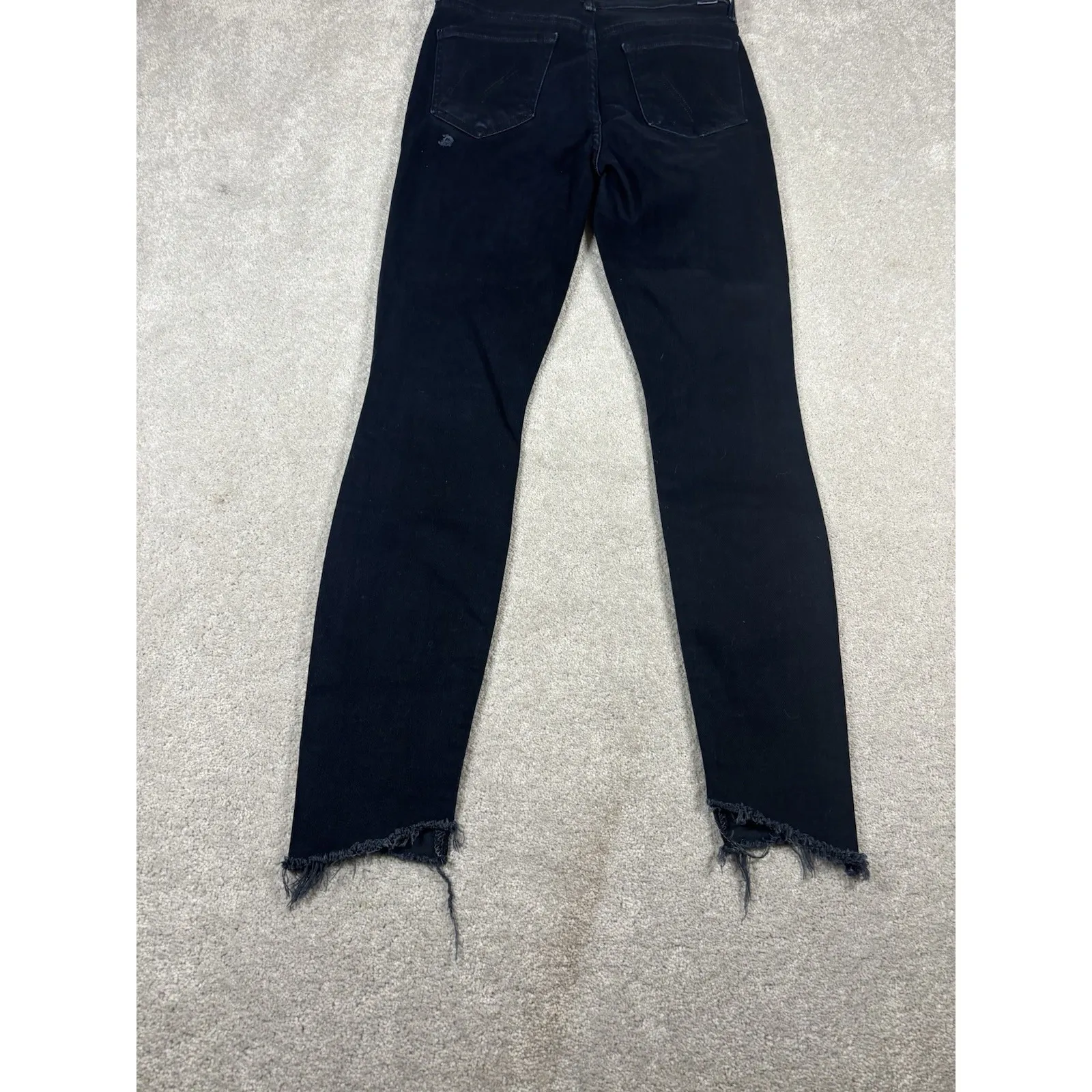 Mother Stunner Zip Two Step Fray Hem Cropped‎ Dark Blue Denim Jeans Womens 26 - Image 7
