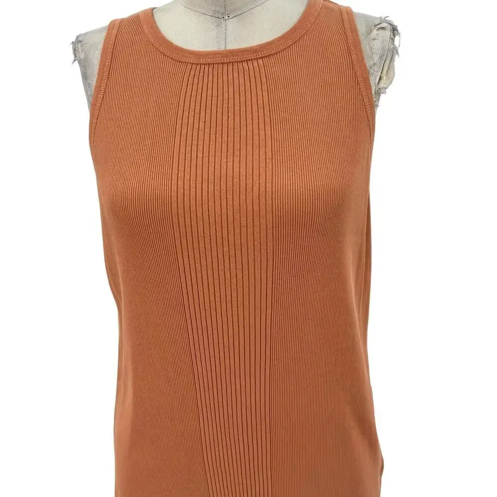 G-STAR RAW Engineered Rib Tank Top‎ Dress Pink Orange Size XL - Image 4