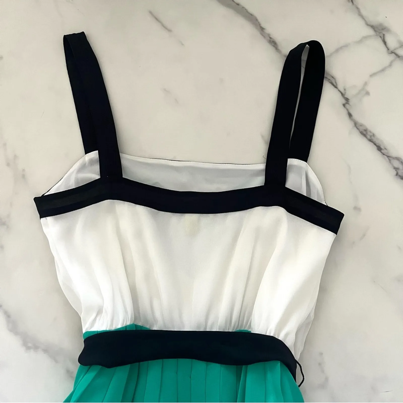 Banana Republic Milly Collection color block maxi dress green blue Sz 2 feminine - Image 9