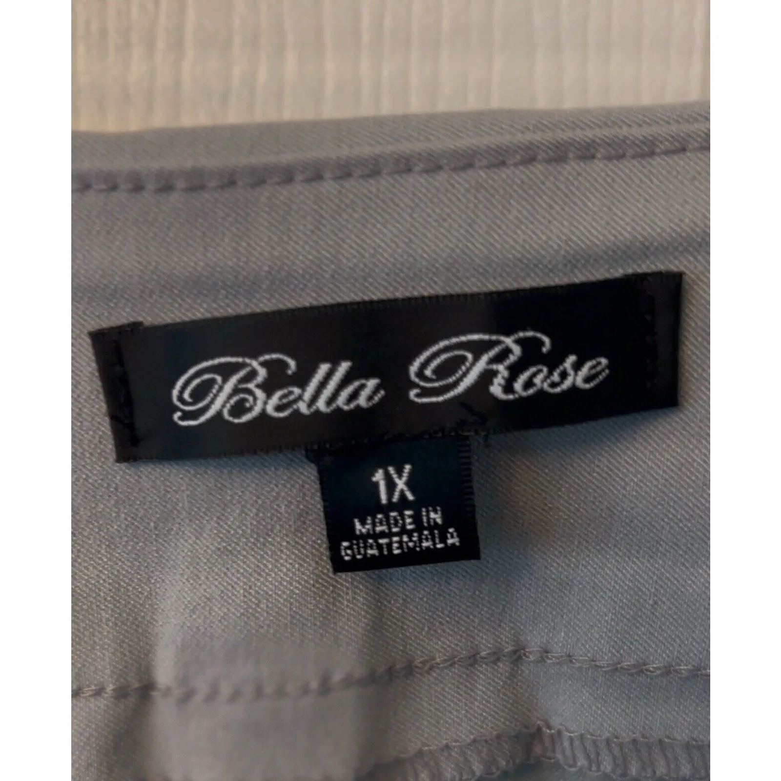 Bella & Rose Women Gray Casual Pants 1X Pull On Cuff Stretchy Office Vacation - Image 7