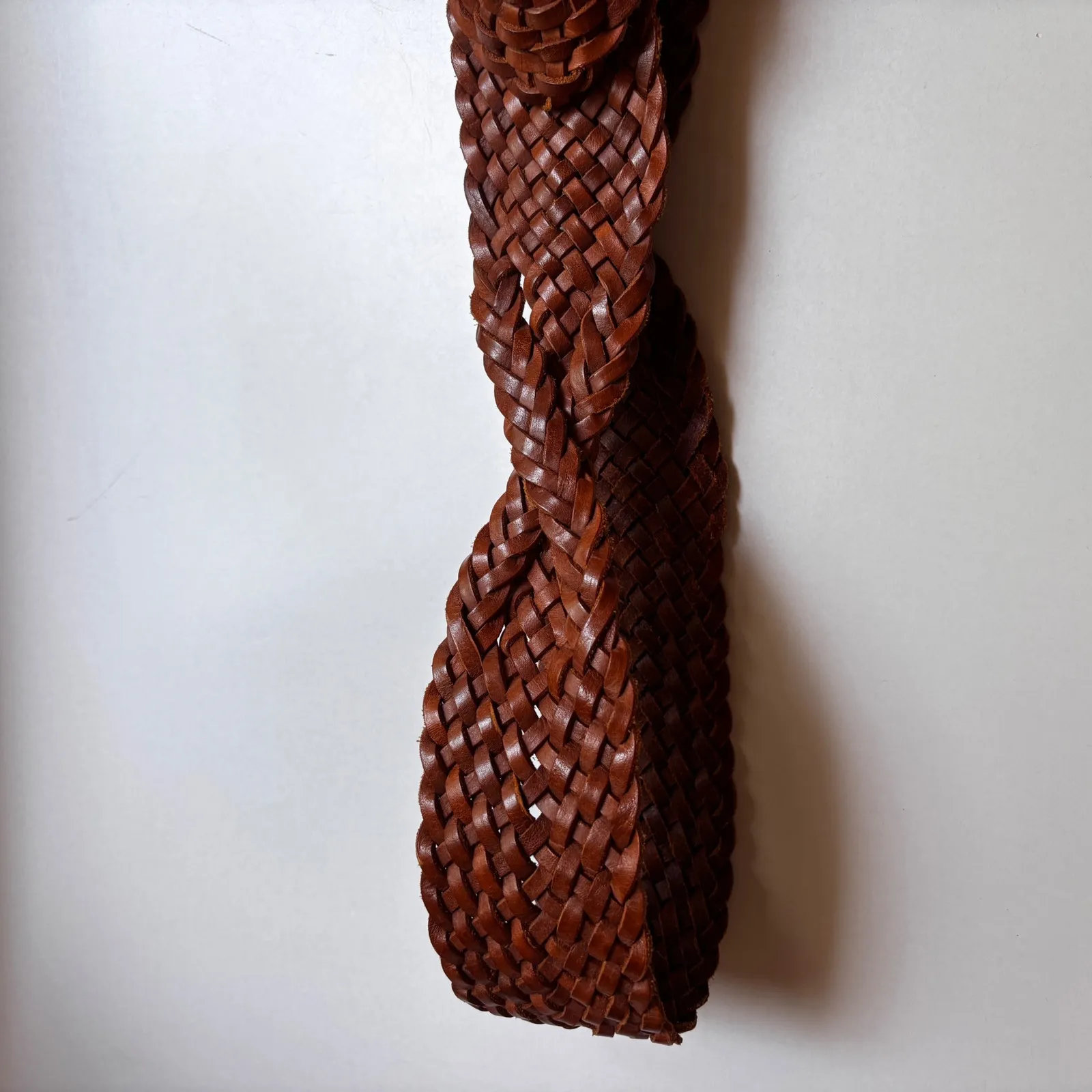 GAP Women's Brown Braided Woven Leather Belt Round Buckle‎ Size XS Extra Small - Image 5
