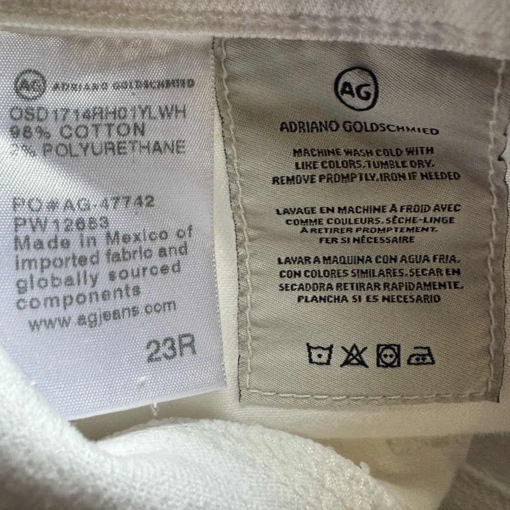 AG Adriano Goldschmied Hailey Cutoff Ex-Boyfriend White Denim Jean Shorts 23 NWT - Image 6