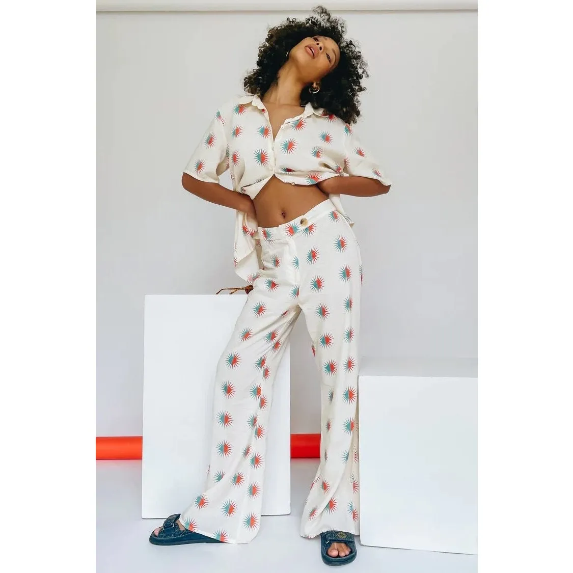 NWT VRG Girl Starry Eyed Pants Size 8 Straight Leg Lightweight Boho Vintage Y2K Orange - Image 15