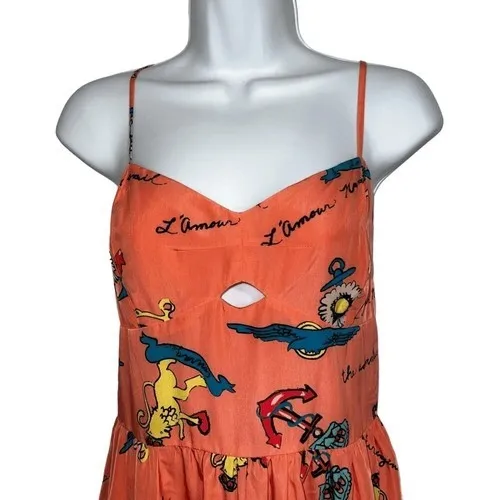 NANETTE LEPORE L'AMOUR Sweetheart Logo‎ Anchor Sun Dress EUC Size 11 - Image 3