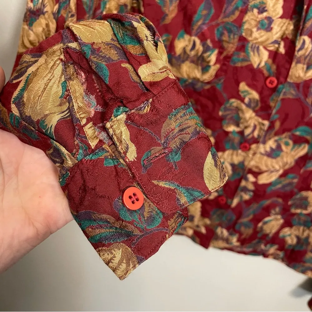 Christian Dior Chemises Vintage Rayon Button Down Blouse - Image 4