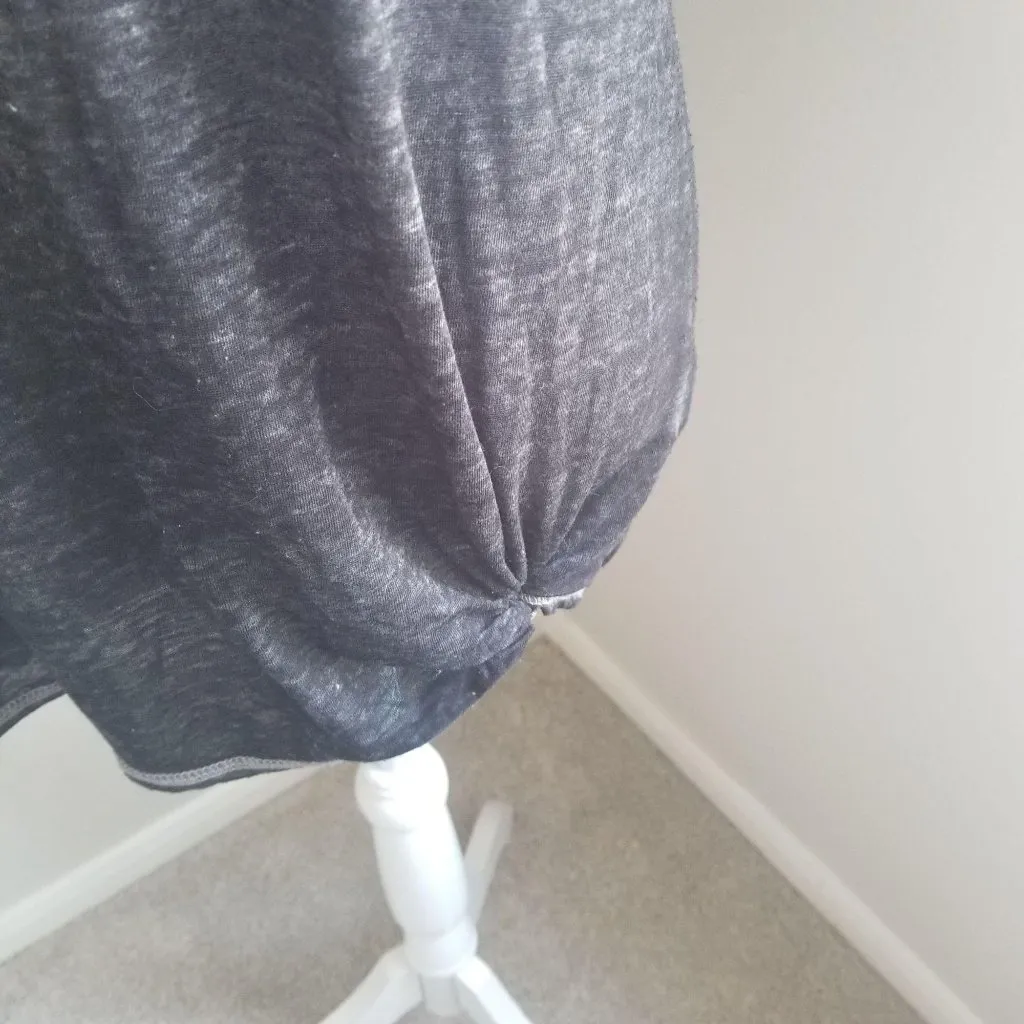 "Happy Camper" Graphic Womens L Short Sleeve T-Shirt Black Lightweight Soft Casu - Image 3