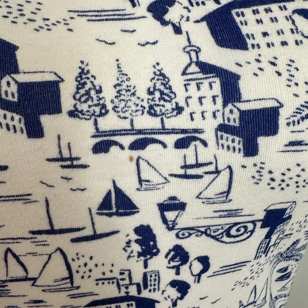 Charter Club Fitted Blue and White Short Sleeve T-Shirt (746) - Image 8