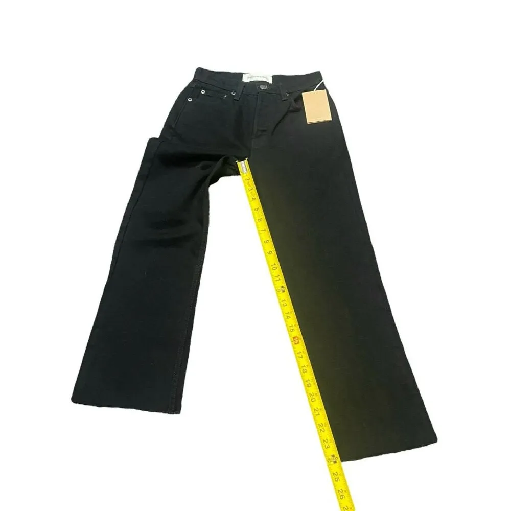 Reformation Jeans Jordi Kick Flare‎ Black Size 23 Mid Rise Crop/Ankle NWT - Image 4