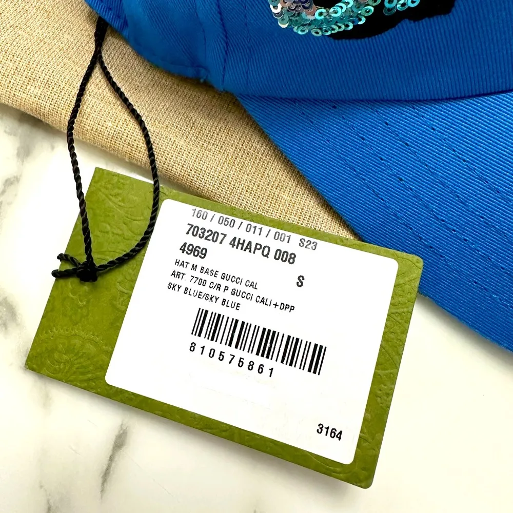 Gucci California Logo Sequin Baseball Hat - Image 11