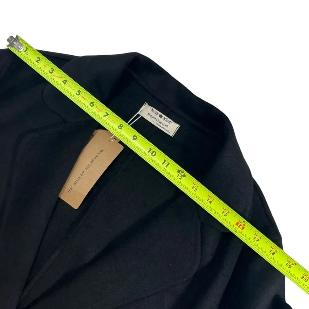 SimpleLinenLife Mid Length Wool/Cashmere Blend Winter Coat in Black Size L - Image 12