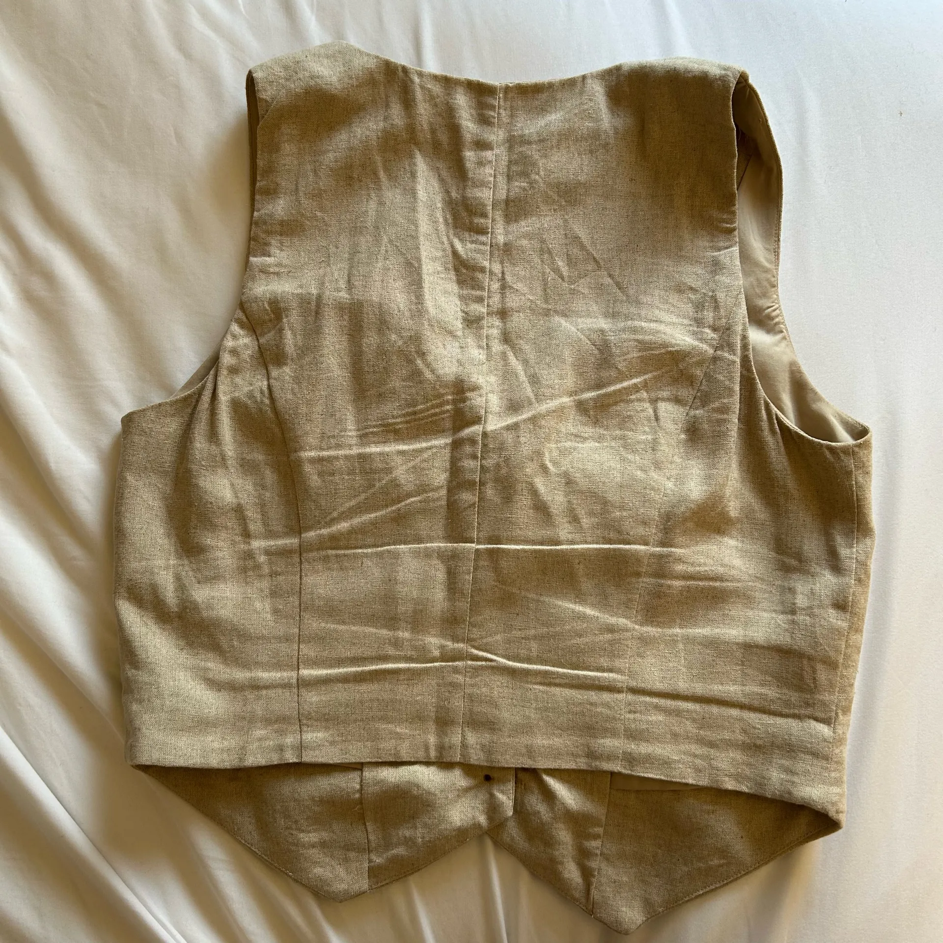 Women's Linen Vest - A New Day Beige Size S - Image 5