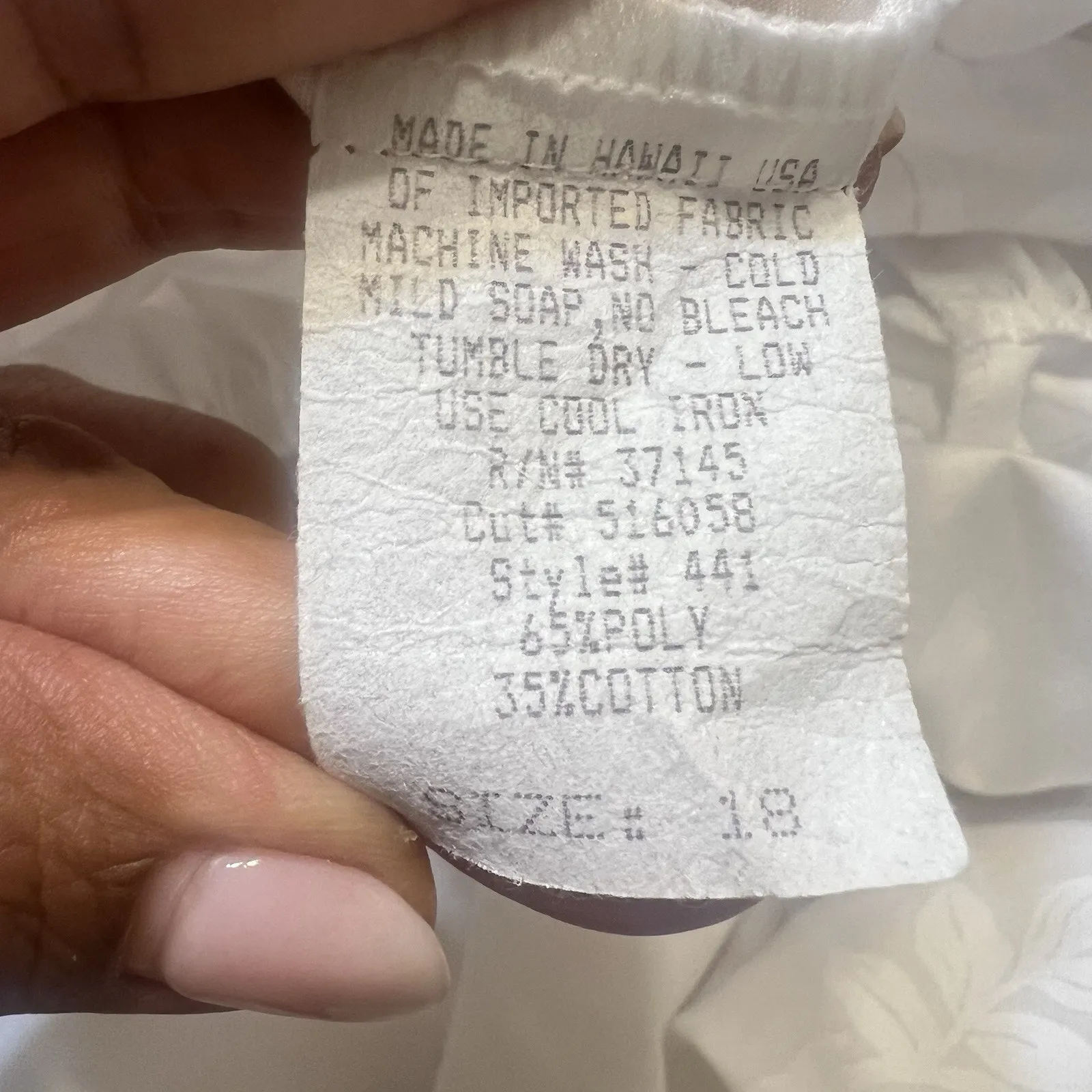 Hilo Hattie Women’s Hawaiian Jaquard Maxi Dress White Sz 18 Ruffled Hem Wedding - Image 11