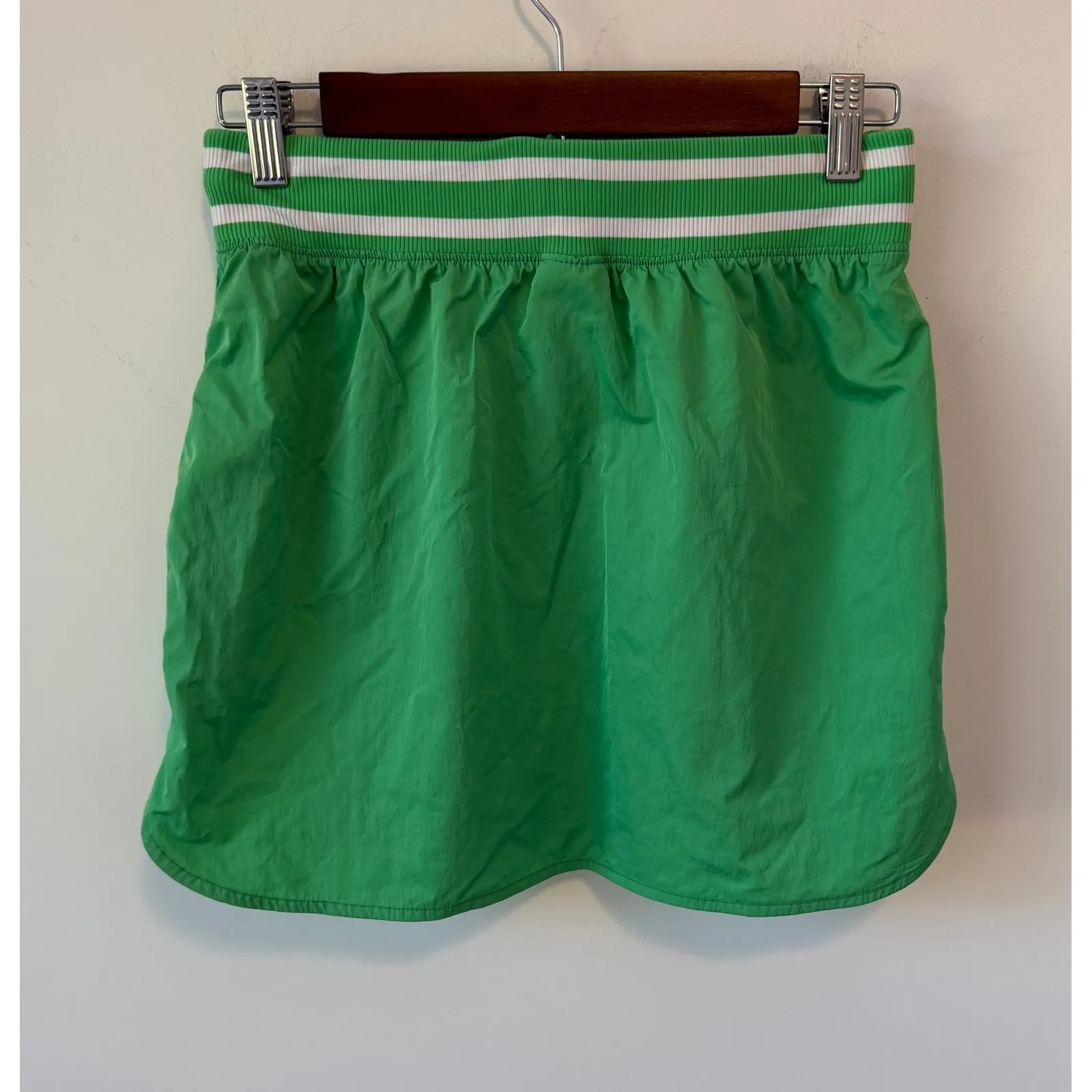 OFFLINE by Aerie Green Athletic Skort Mini‎ Skirt White Stripe Drawstring Sz S - Image 4