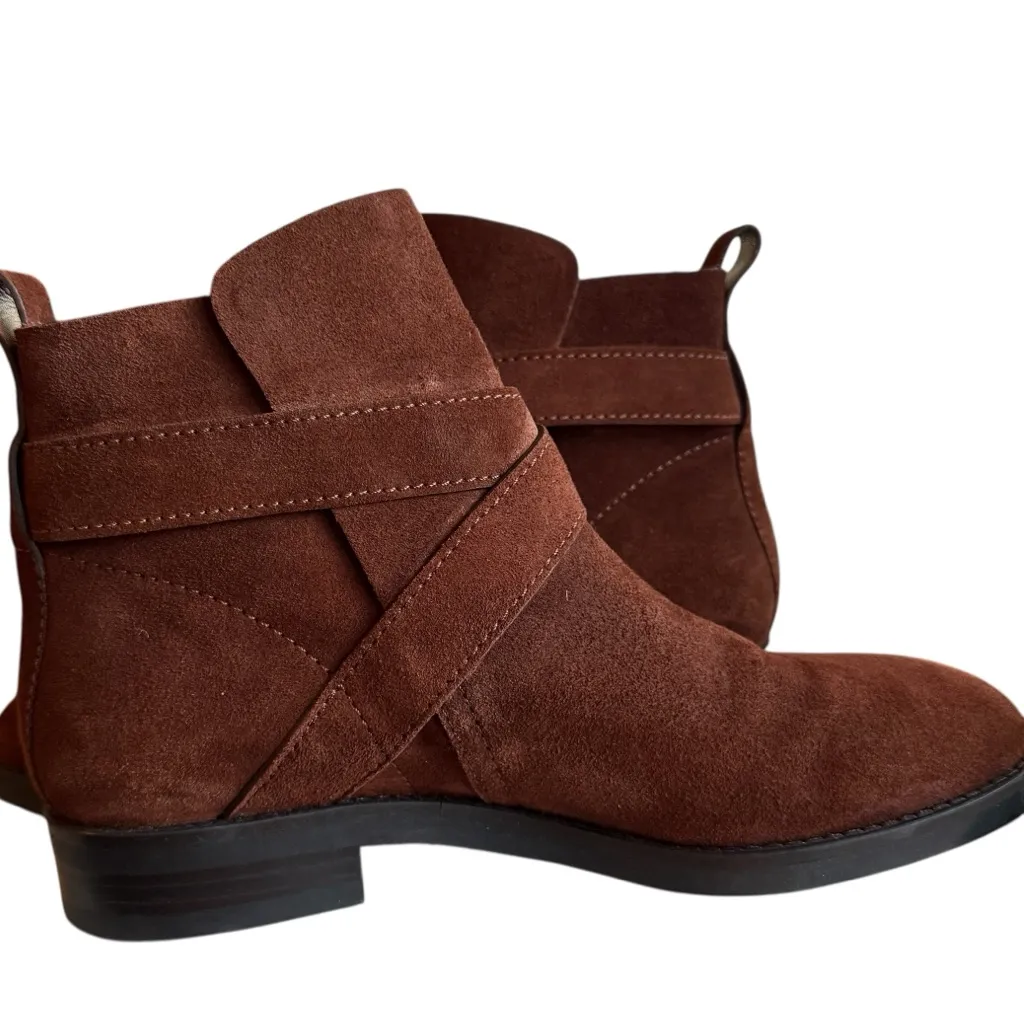 See by Chloé Lyna Suede Ankle Boots Brown Gold Buckle Women’s Size 40.5(US 10.5) - Image 5