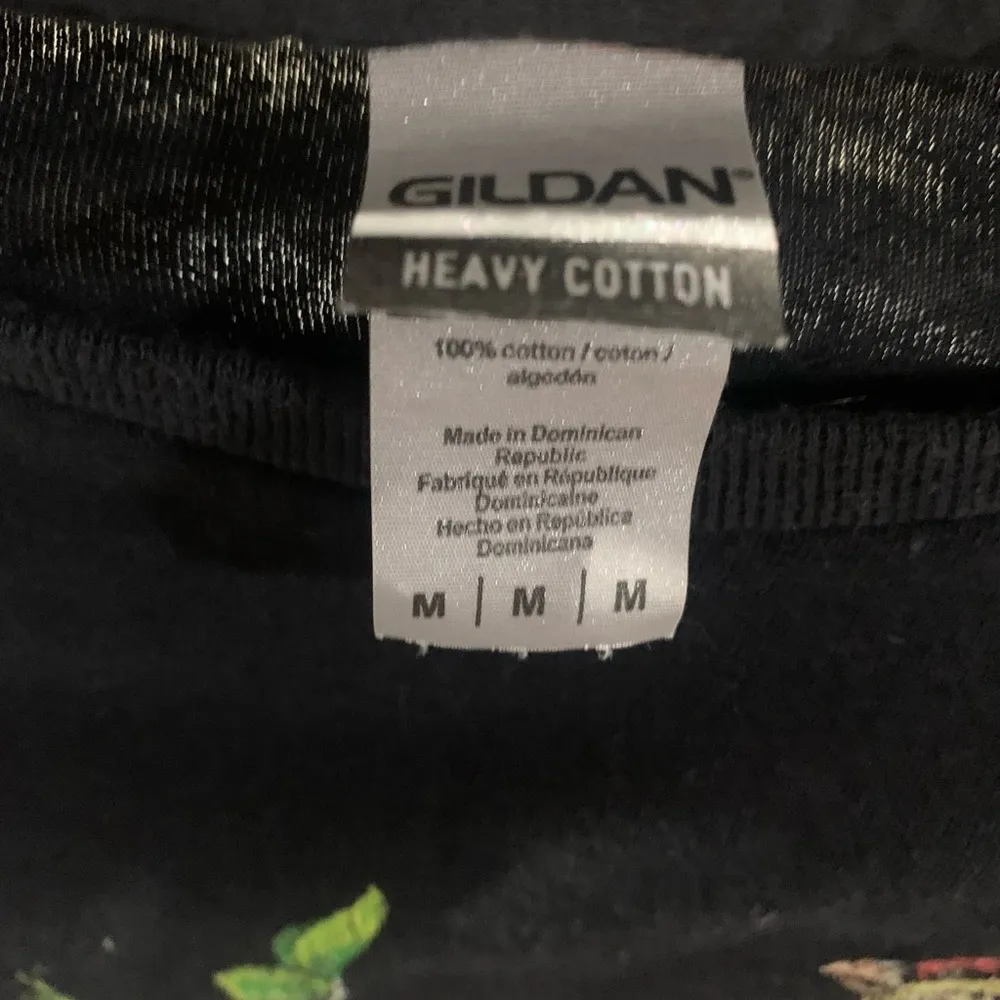 Black T-Shirt Skull Flowers Bird Dark Poe whimsy goth Medium‎ - Image 4