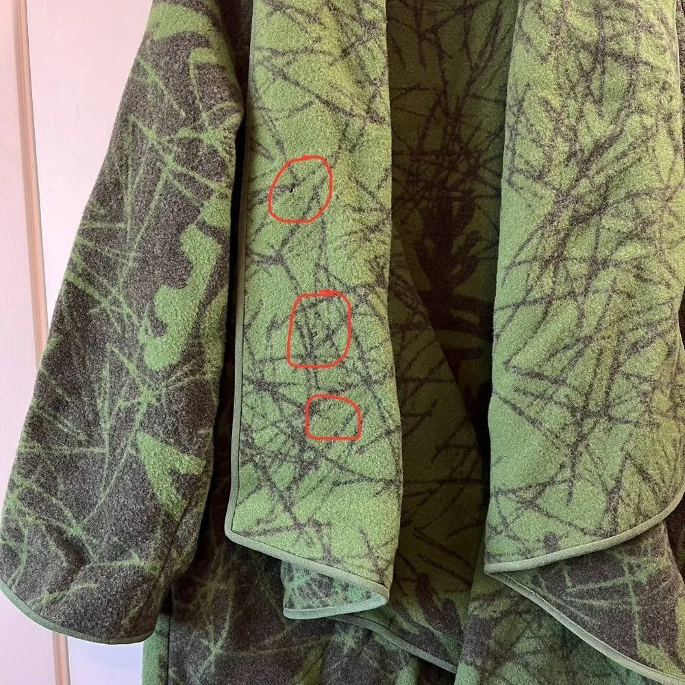Laurie Jacobi Wool Draped Open Front Jacket Pine Needle Design - Image 7