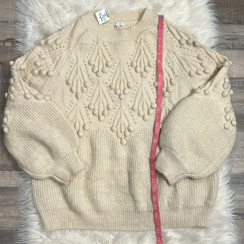 NWT En Creme Snowflake Pom Pom sweater L - Image 9