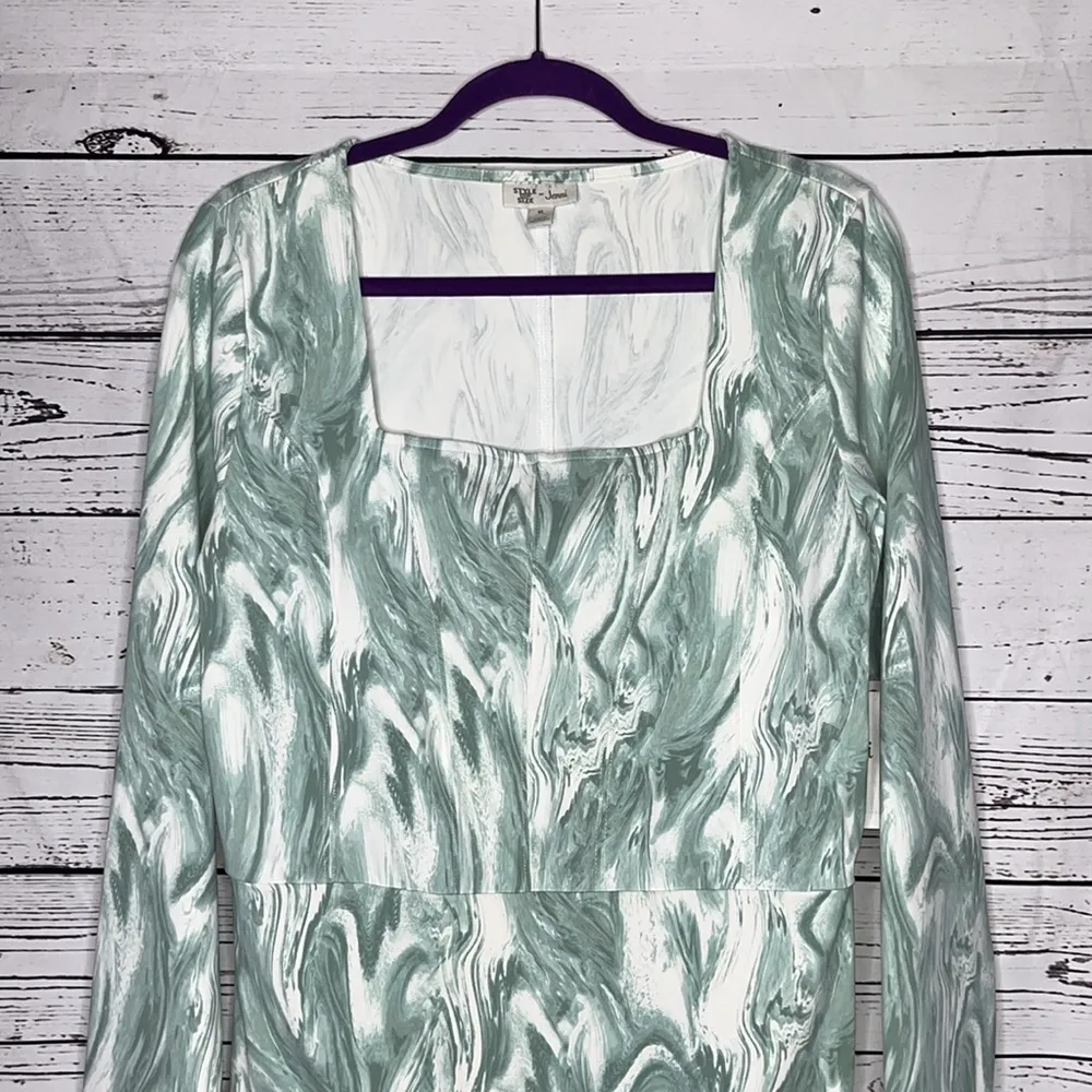 Style Not Size for Jenni NWT Size XL Marble Print Square Neckline Bodysuit - Image 2