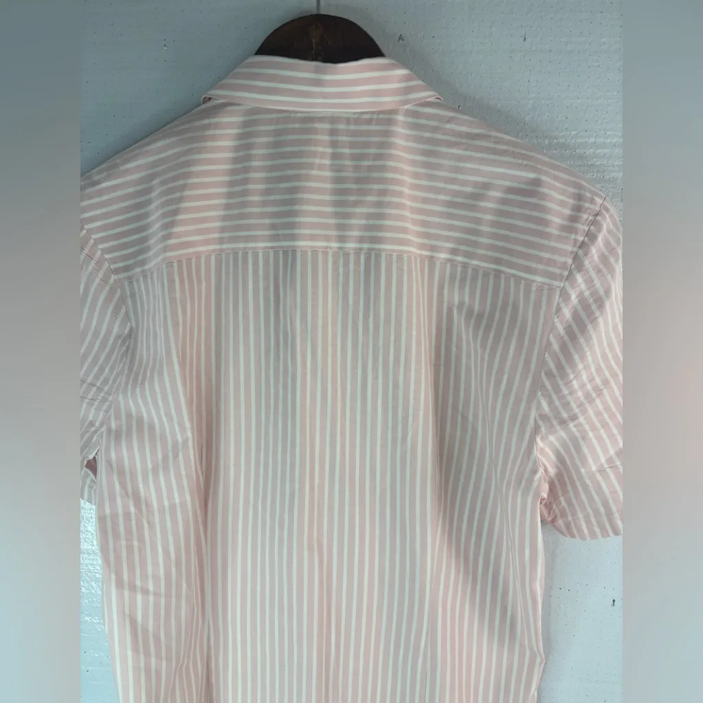 ASOS M Preppy Pastel Pink and White Striped Button Down Shirt - Image 7