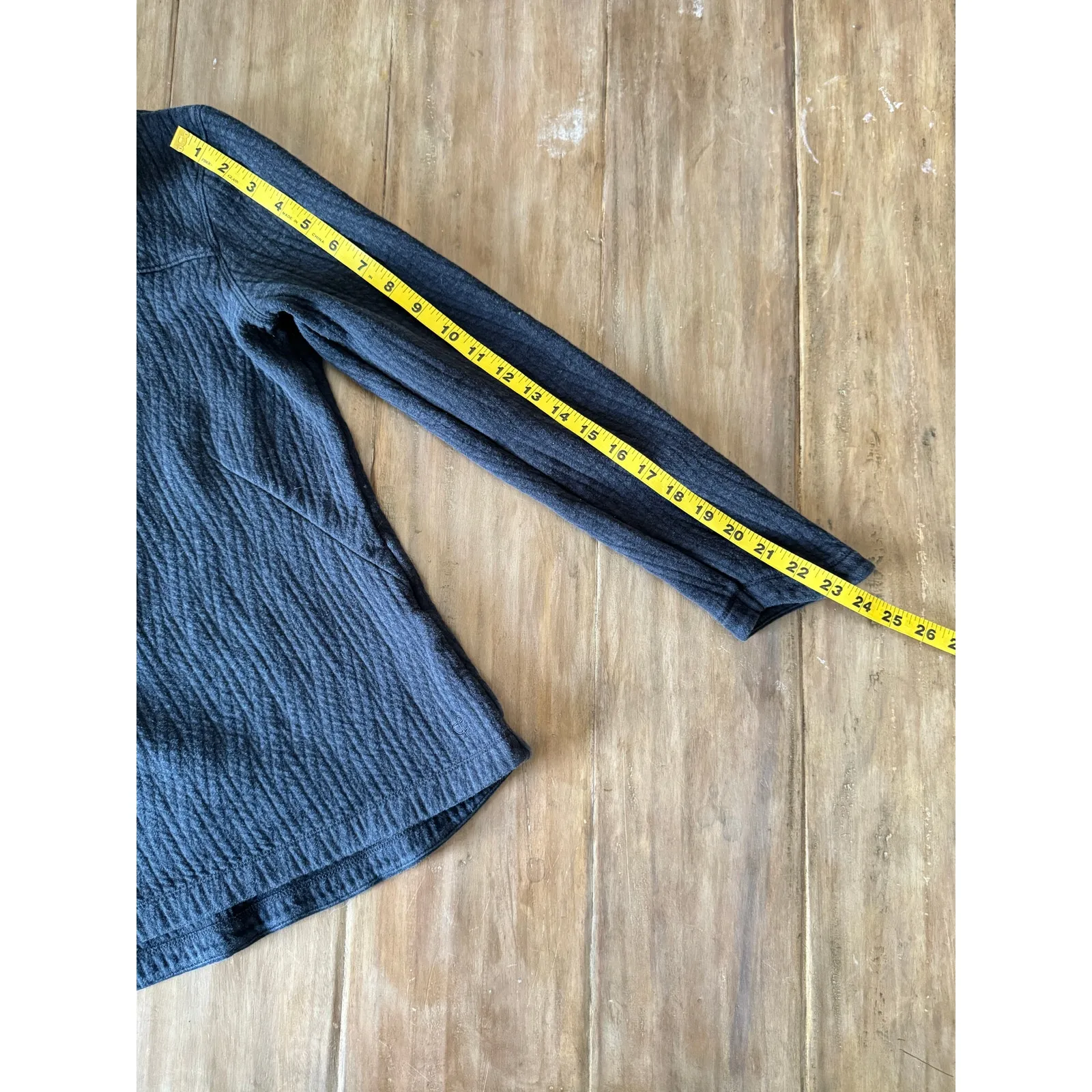 Crane & Lion Quilted Half Zip Pullover Gray Size 6 Cotton Blend Long Sleeve Blue - Image 2