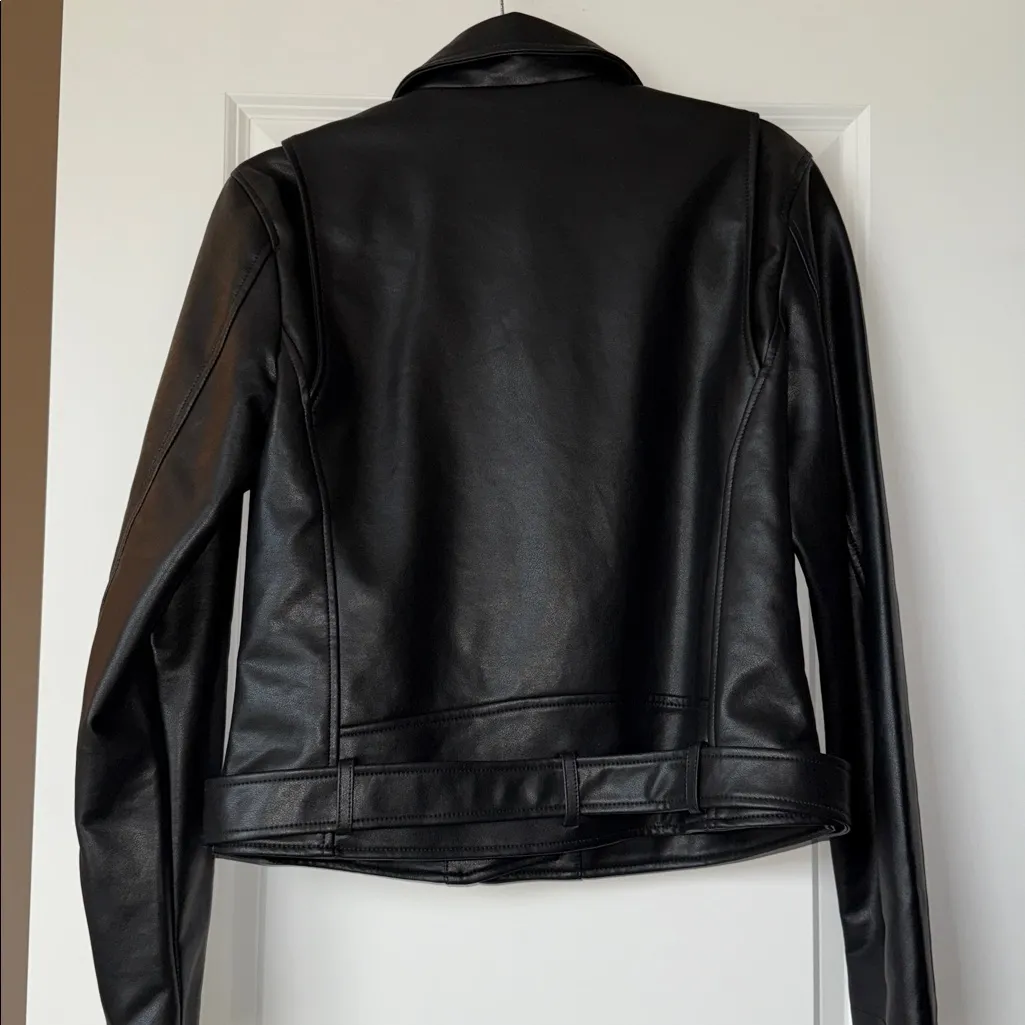 Rebecca Minkoff Faux Leather Moto Jacket Large - Image 5