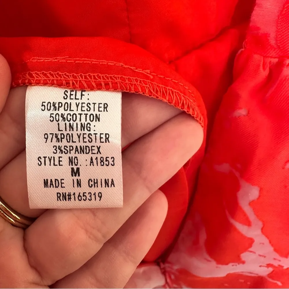 NWT  Red Floral Layered Hem Mini Dress Size Medium - Image 10