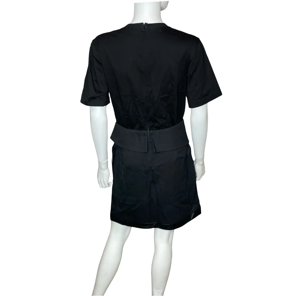 3.1 PHILLIP LIM Gabardine Jersey Panel T-Shirt Dress Black Women’s Sz 6 - Image 5