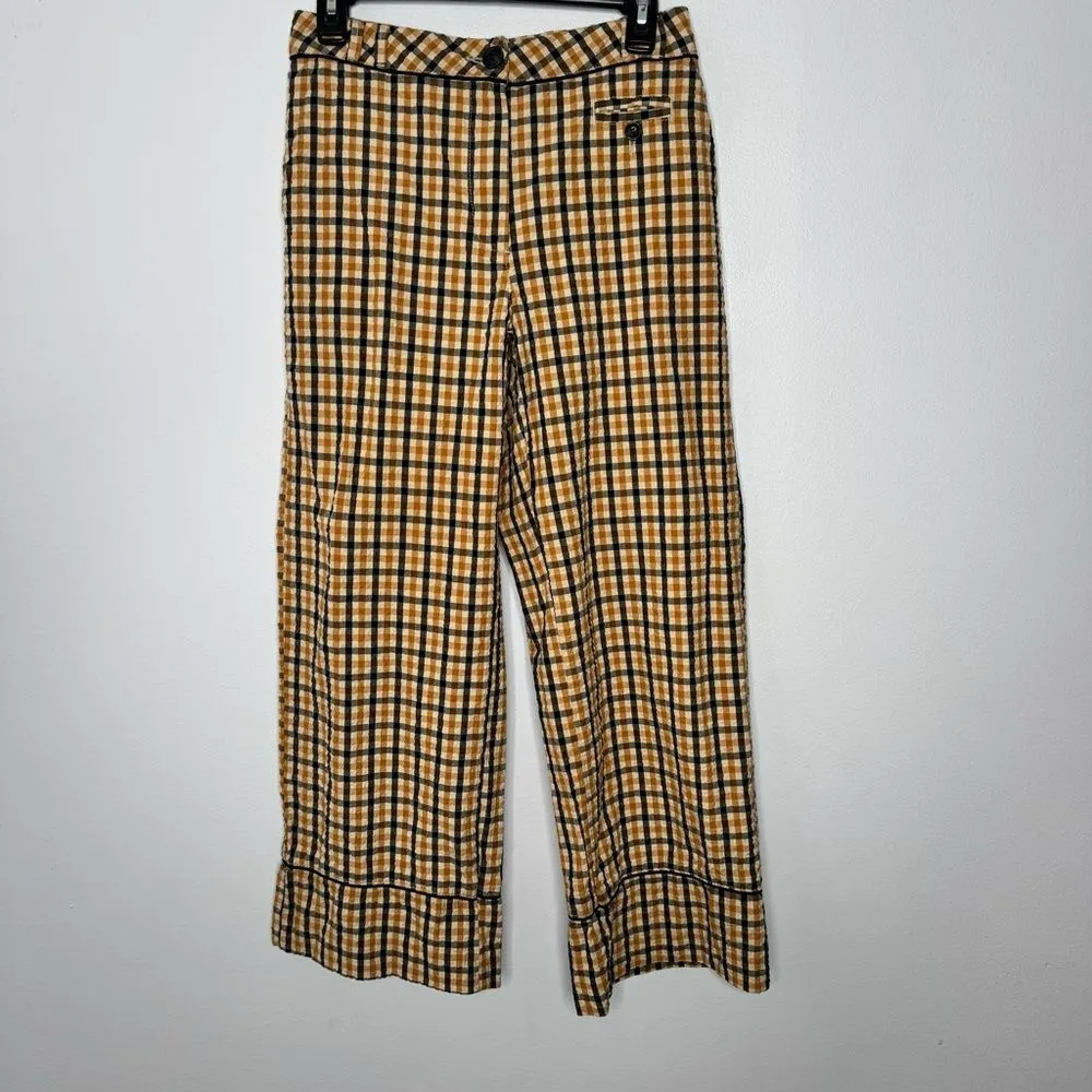 Anthropologie Maeve High-Rise Seersucker Trousers size 2 - Image 3